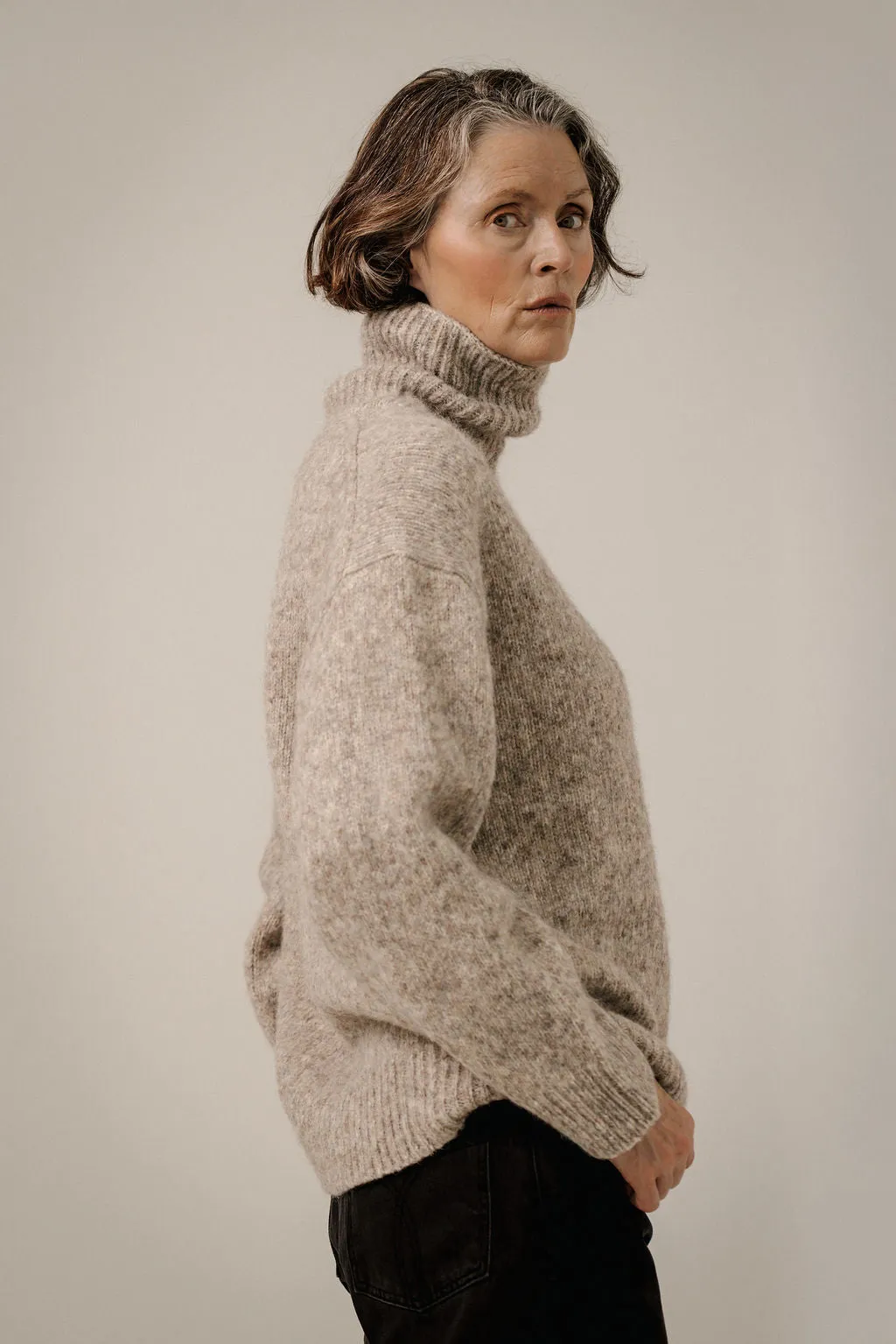 Oversized Alpaca Turtleneck in Marble sold by Bare Knitwear product image thumbnail 2