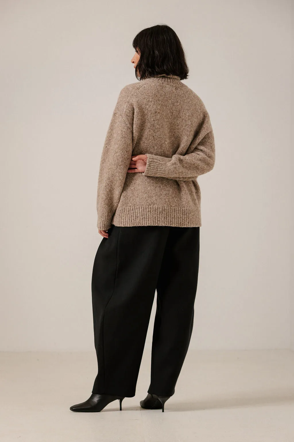 Oversized Alpaca Turtleneck in Dark Fawn sold by Bare Knitwear product image thumbnail 3