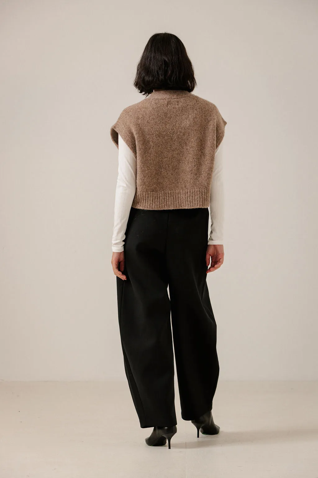 Alpaca Button Down Vest in Dark Fawn sold by Bare Knitwear product image thumbnail 3