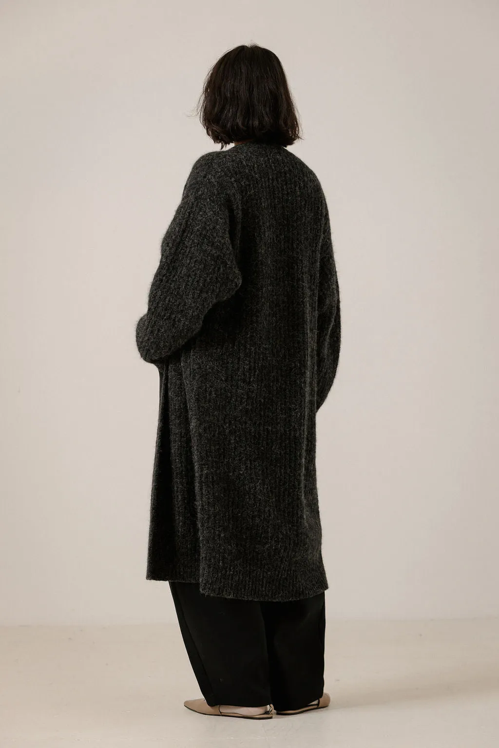 Lofty Alpaca Midi Cardigan in Basalt sold by Bare Knitwear product image thumbnail 3