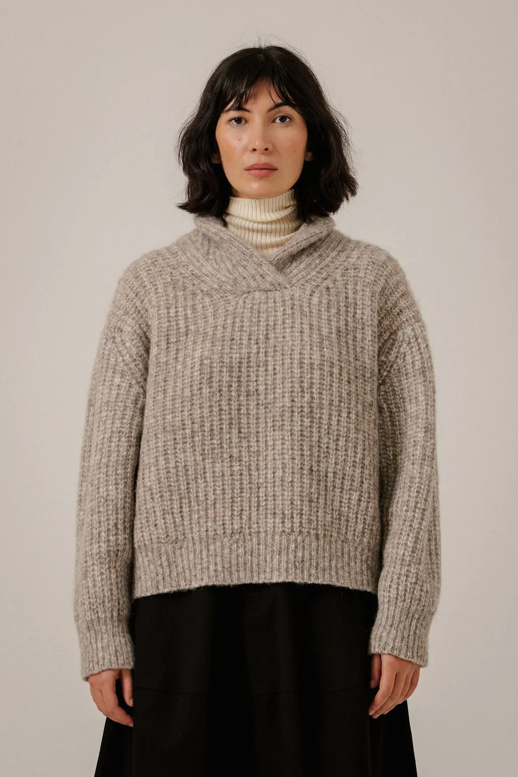 Oversized Shawl Pullover in Marble sold by Bare Knitwear