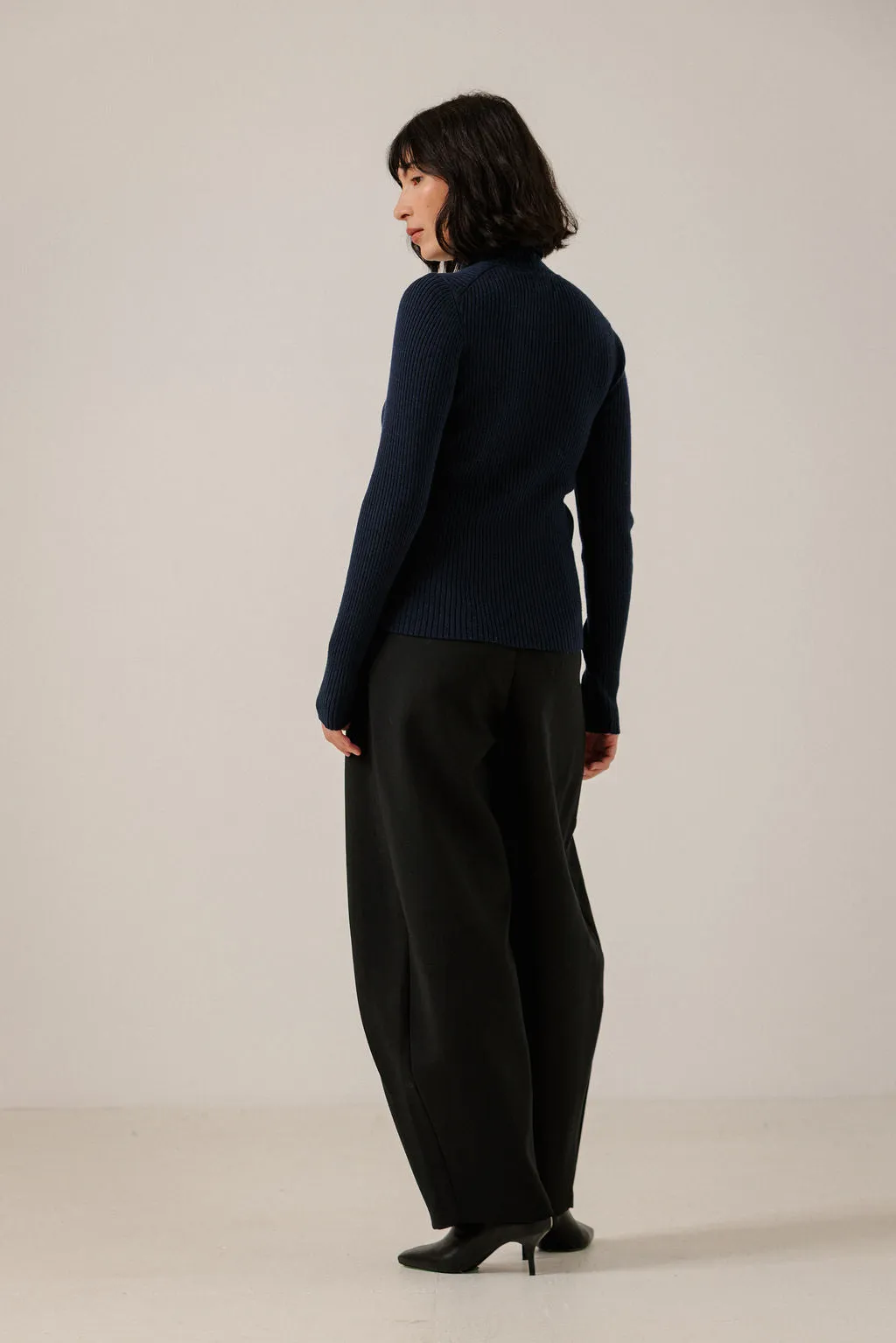 Fine Merino Turtleneck in Navy sold by Bare Knitwear product image thumbnail 3