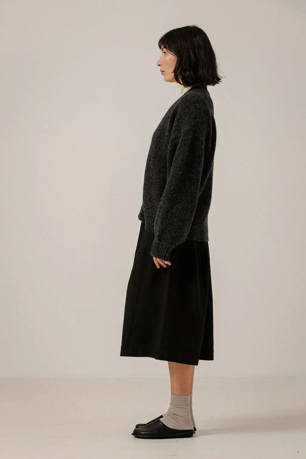 Oversized Alpaca Cardigan in Basalt sold by Bare Knitwear product image thumbnail 3