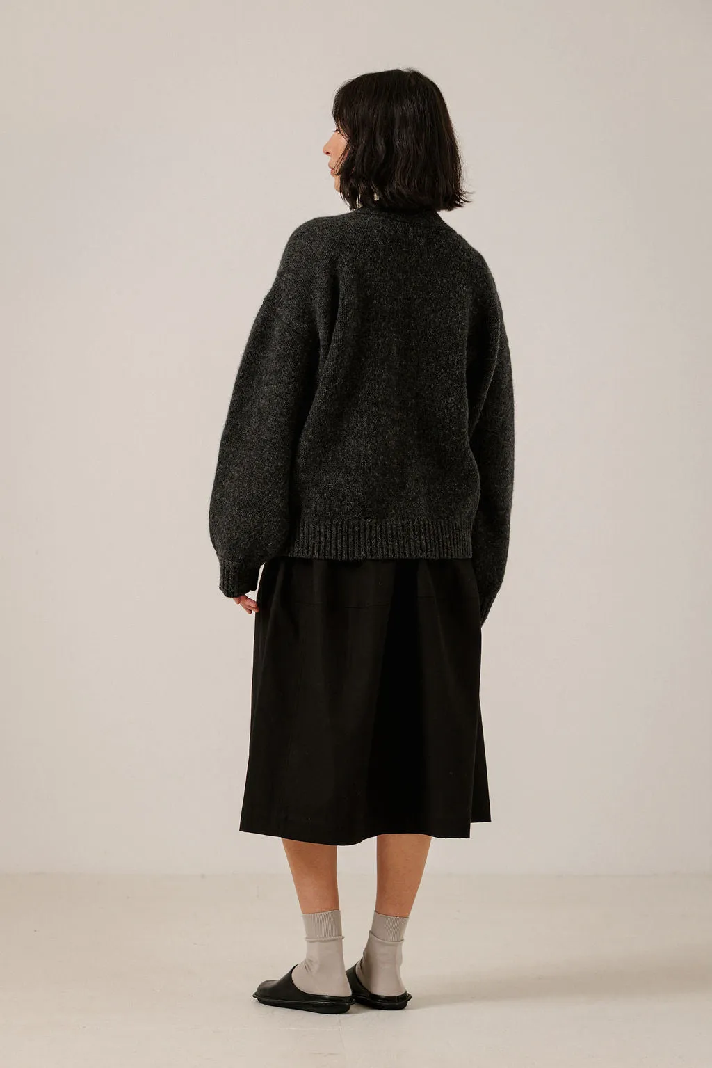 Oversized Alpaca Cardigan in Basalt sold by Bare Knitwear product image thumbnail 4