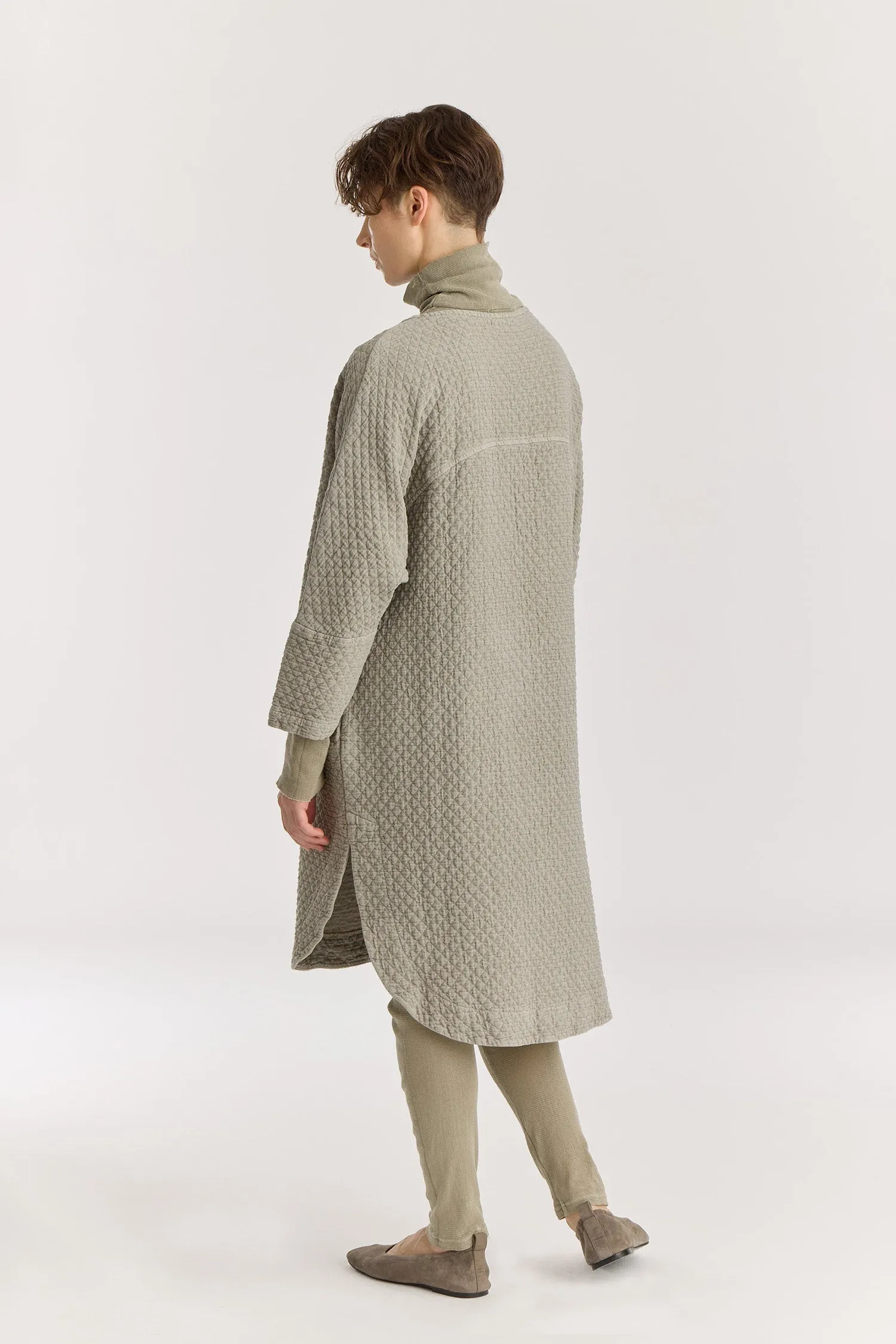 DIAMOND QUILTED PAINTER DRESS / LIMESTONE sold by Black Crane product image thumbnail 5