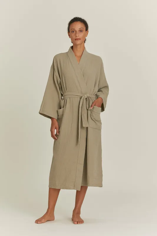ONLINE EXCLUSIVE ORGANIC ROBE / KHAKI sold by Black Crane