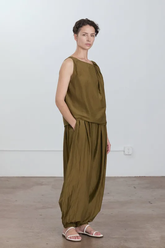 TWISTED TANK TOP / DK. OLIVE sold by Black Crane