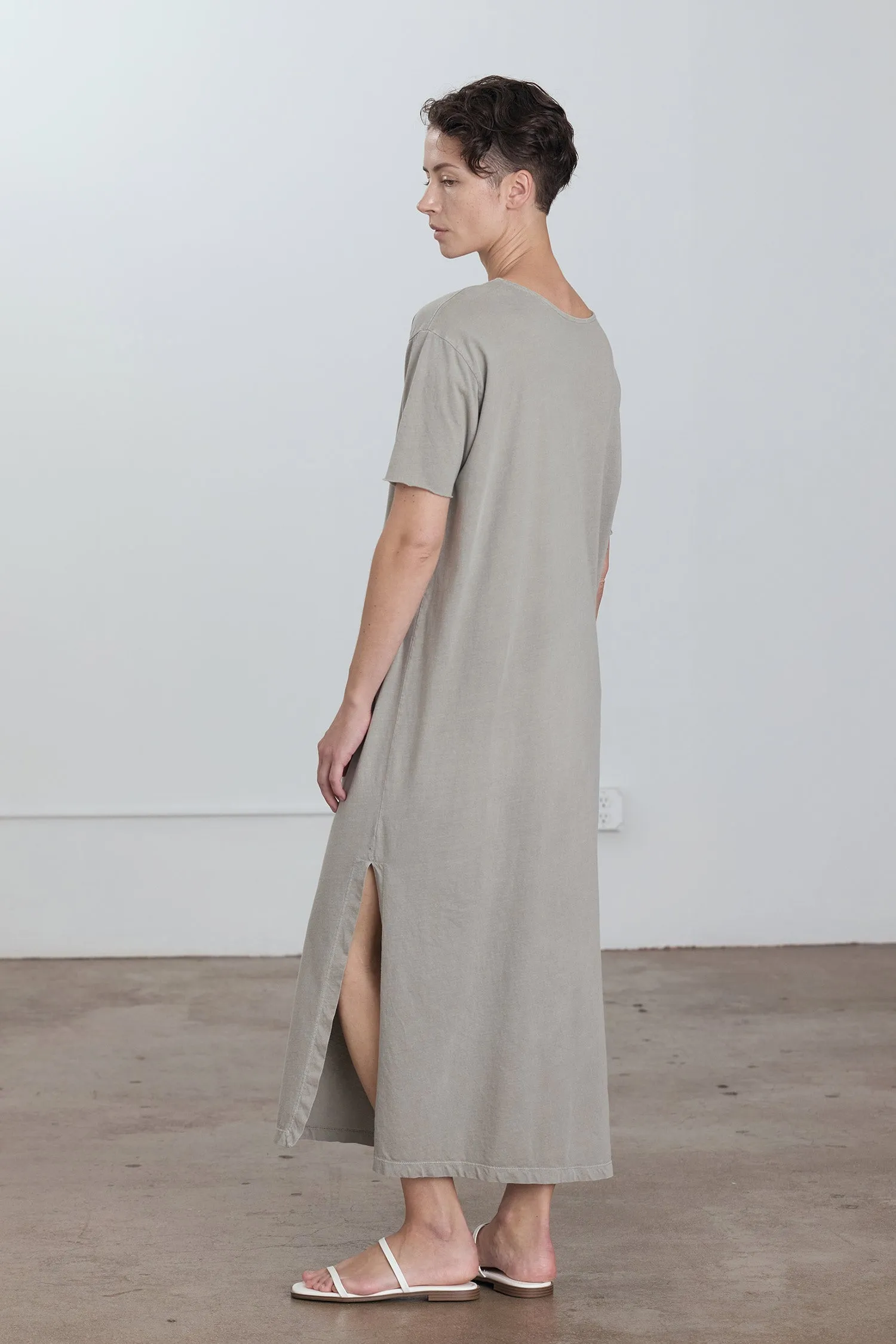 ORGANIC COTTON LONG TEE DRESS / GREY sold by Black Crane product image thumbnail 3