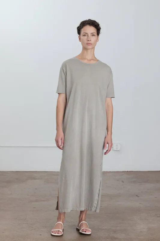 ORGANIC COTTON LONG TEE DRESS / GREY made by Black Crane