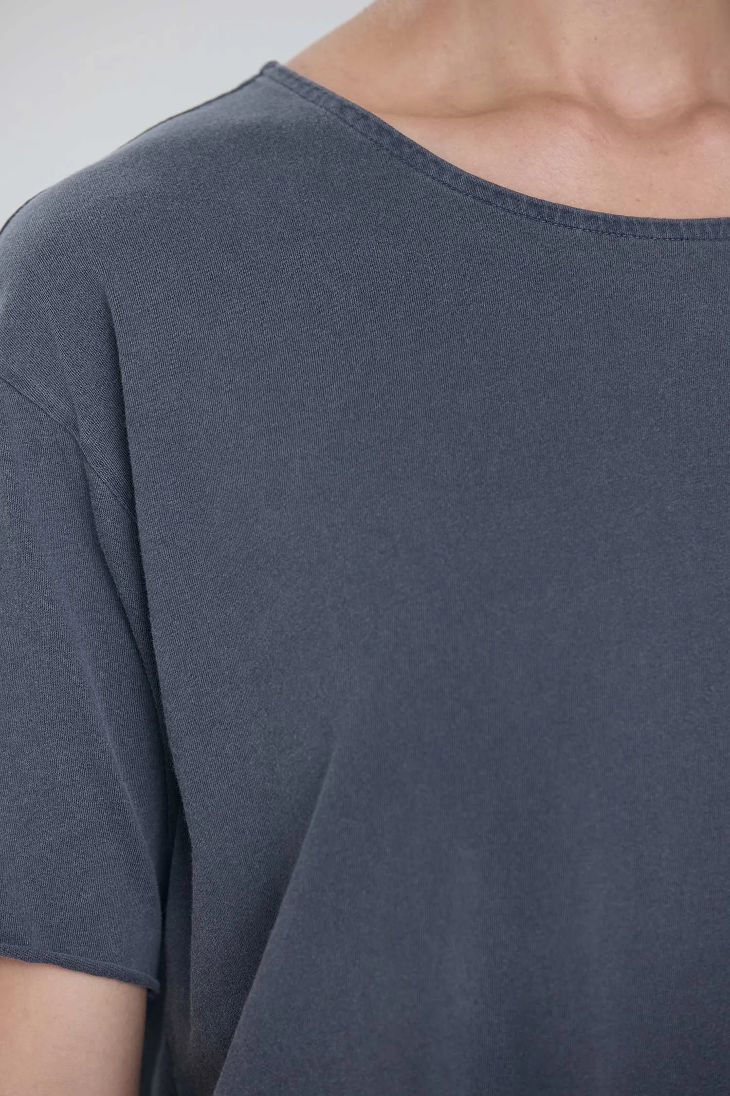 ORGANIC COTTON LONG TEE DRESS / INDIGO sold by Black Crane product image thumbnail 4