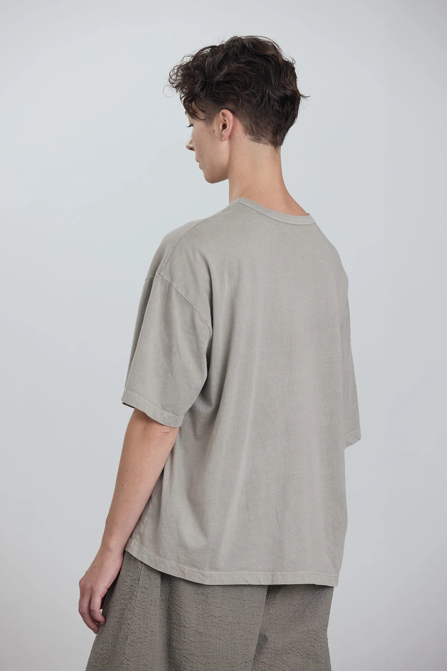 ORGANIC COTTON WIDE SHORT SLEEVE TEE / GREY sold by Black Crane product image thumbnail 4
