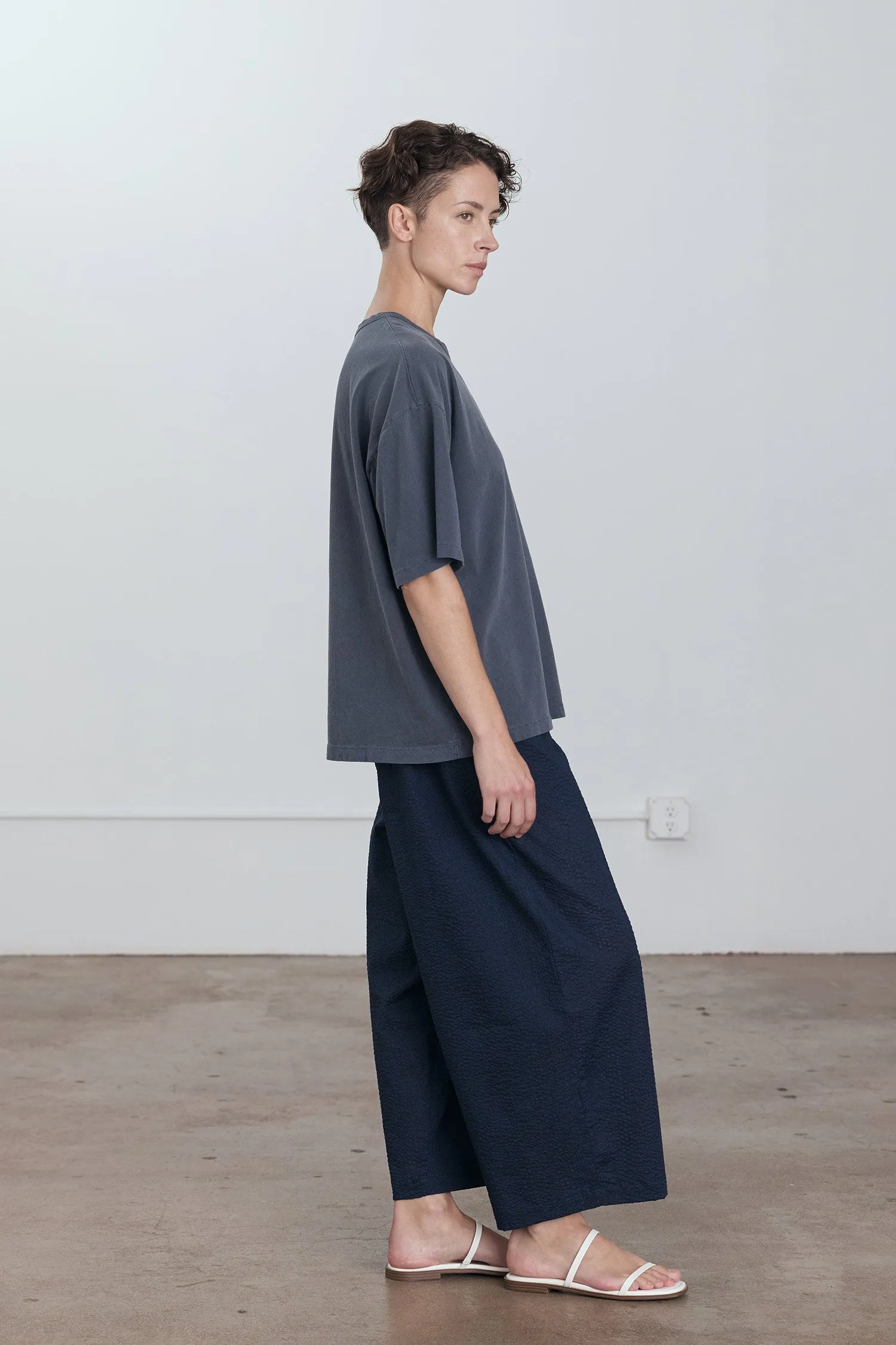 ORGANIC COTTON WIDE SHORT SLEEVE TEE / INDIGO sold by Black Crane product image thumbnail 5