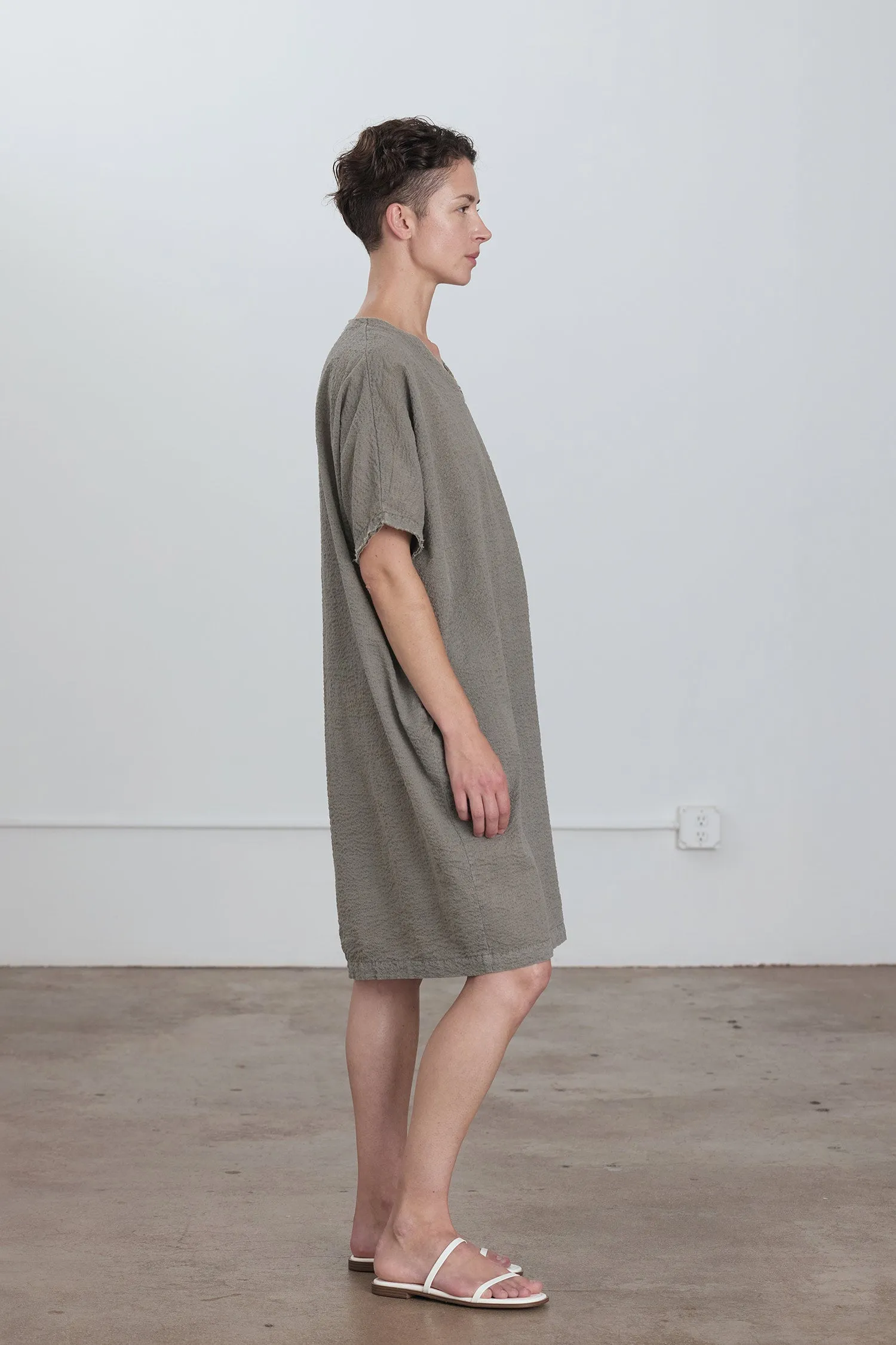 V-NECK DRESS / P. GREY sold by Black Crane product image thumbnail 3