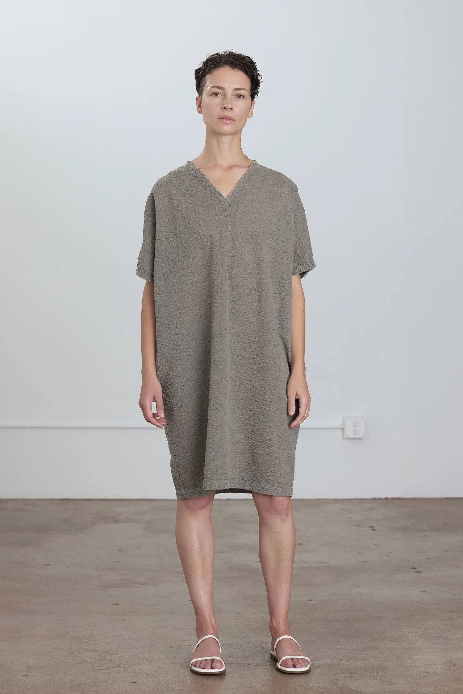 V-NECK DRESS / P. GREY sold by Black Crane product image thumbnail 2