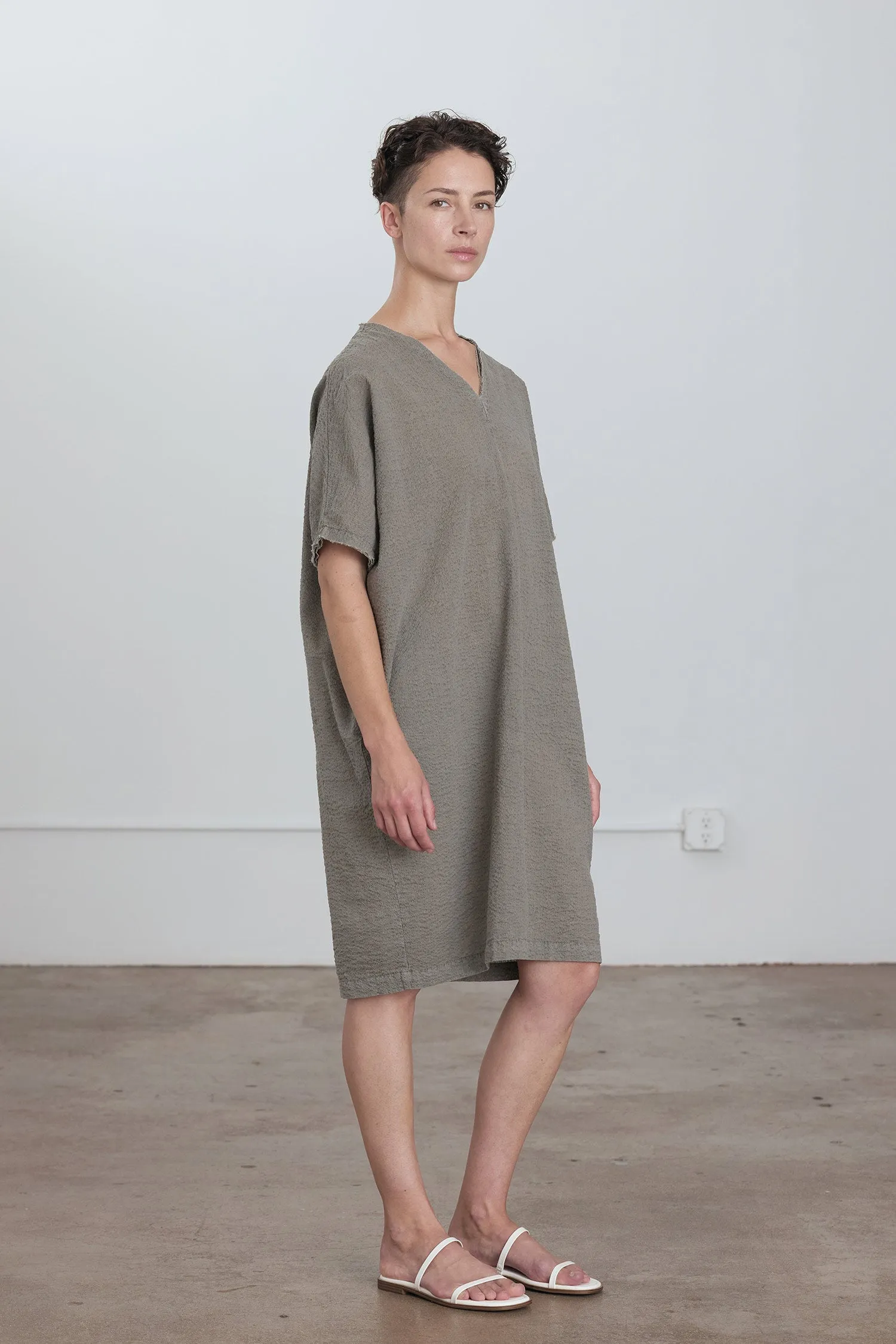 V-NECK DRESS / P. GREY sold by Black Crane