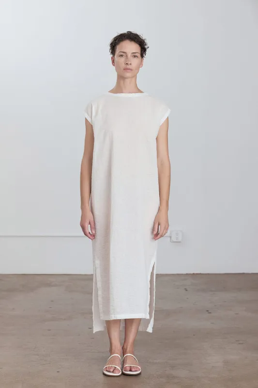 NO SLEEVE DRESS / WHITE made by Black Crane