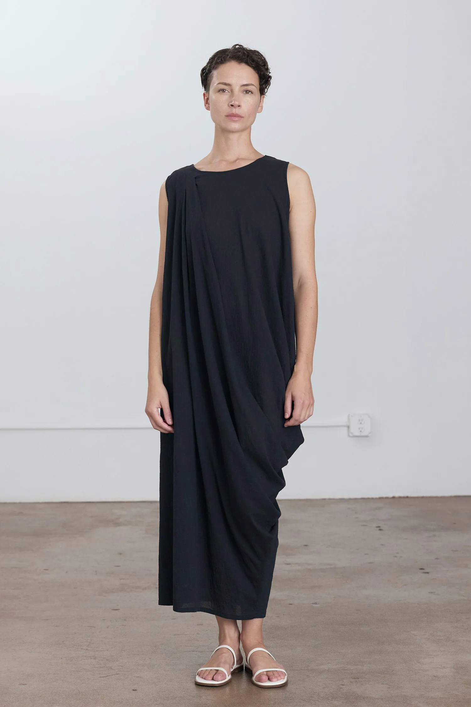 GREEK COLUMN DRESS / SUMI BLACK sold by Black Crane
