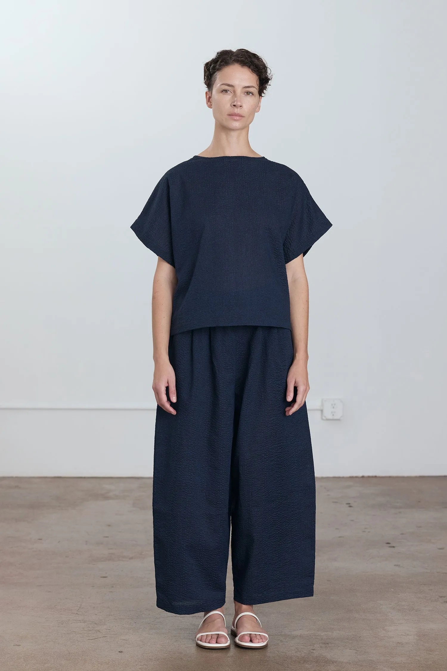 WIDE PANTS / NAVY sold by Black Crane
