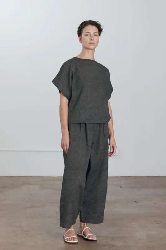 WIDE PANTS / STEEL made by Black Crane