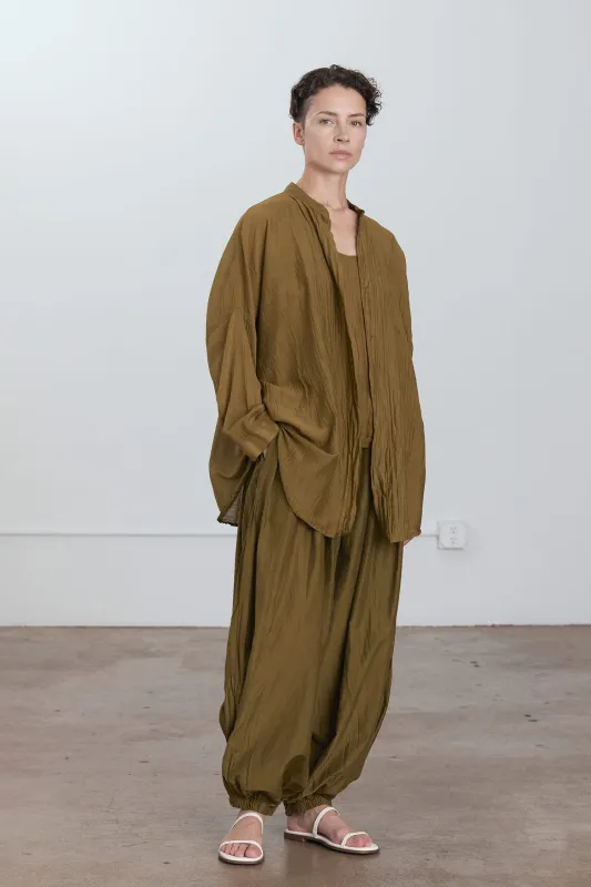 SQUARE SHIRTS / DK. OLIVE made by Black Crane