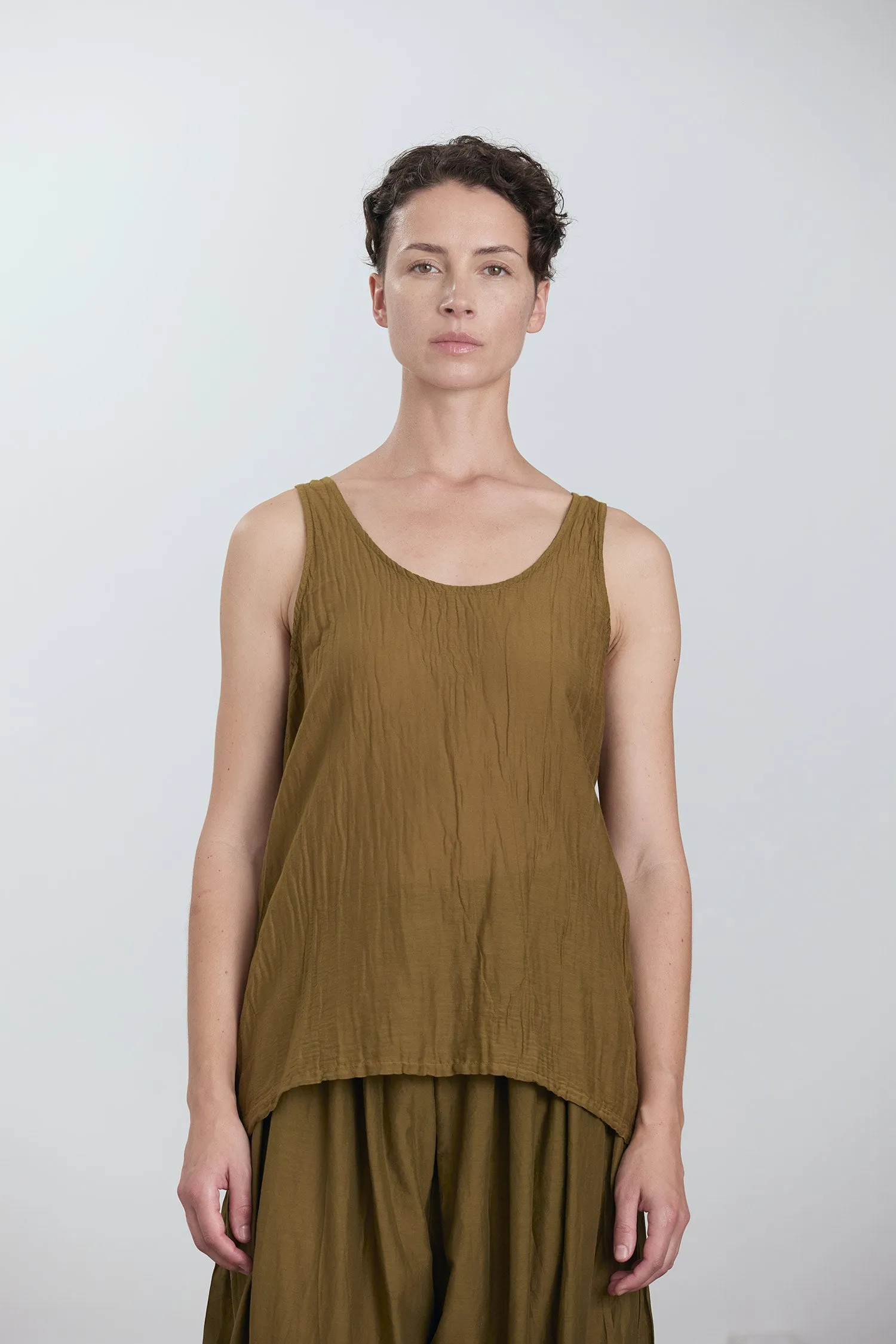 LOOSE TANK TOP / DK. OLIVE sold by Black Crane product image thumbnail 2