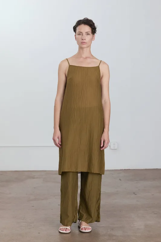 CAMI DRESS / DK. OLIVE made by Black Crane