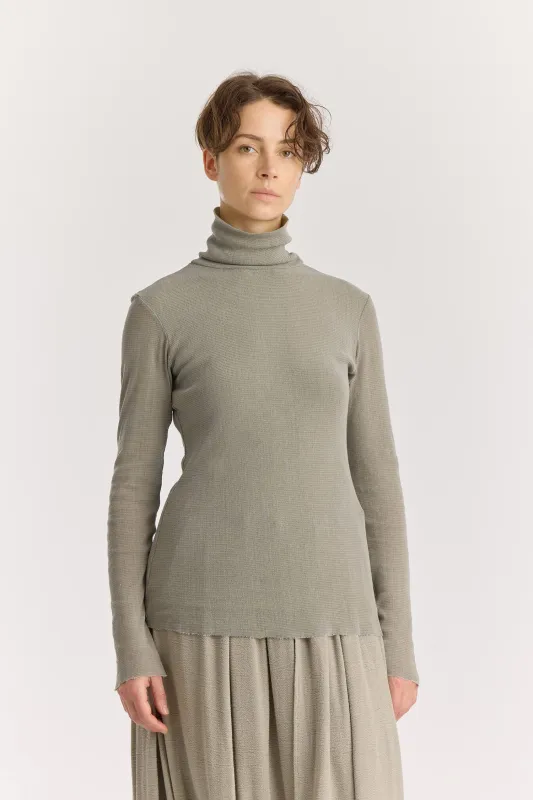 DOUBLE MESH TURTLENECK / P. GREY / MC-TN04 (UNEVEN DYE) made by Black Crane