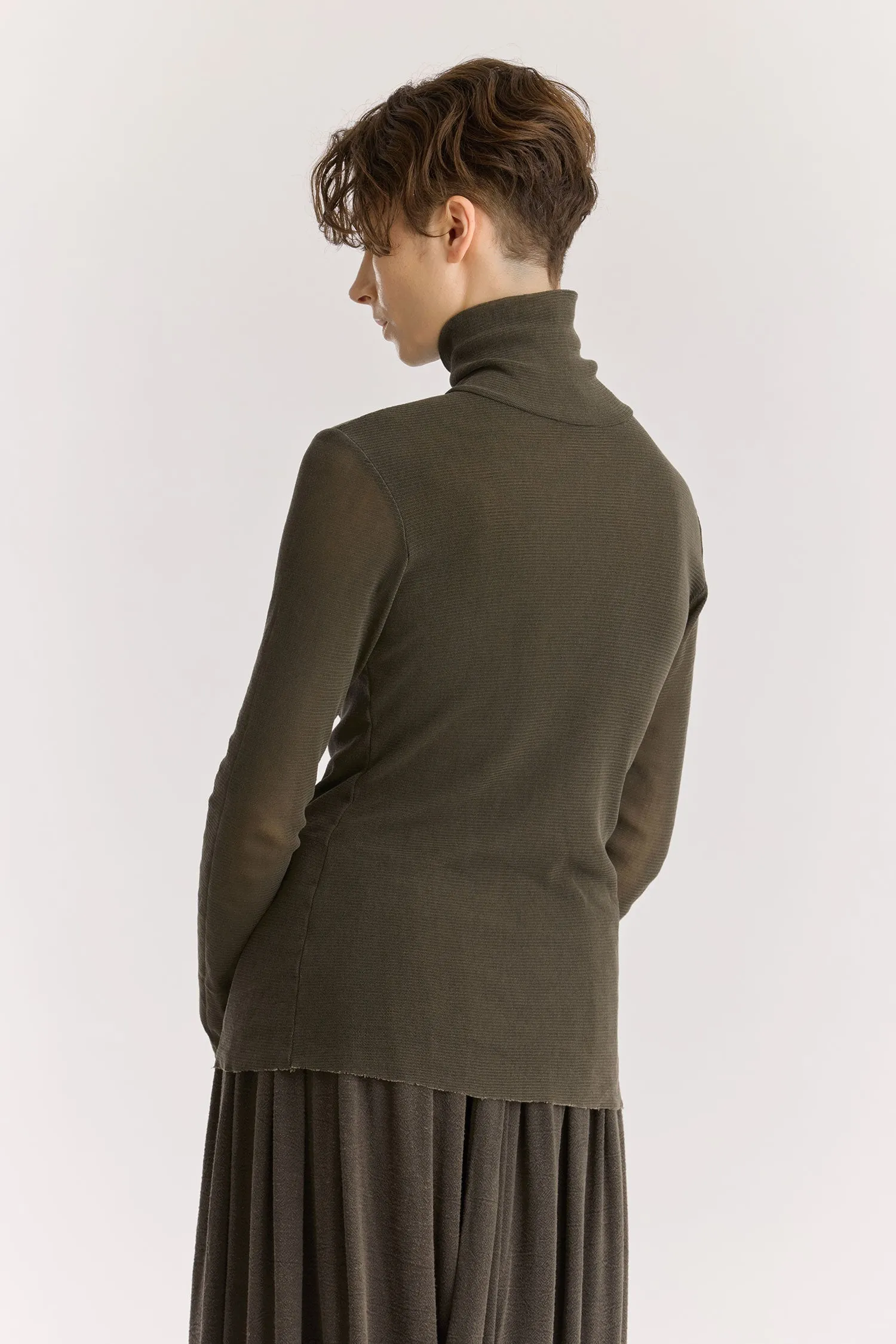 DOUBLE MESH TURTLENECK / SLATE / MC-TN04 sold by Black Crane product image thumbnail 4