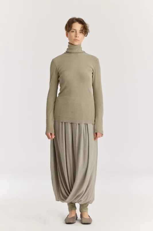 DOUBLE MESH TURTLENECK / LIMESTONE / MC-TN04 made by Black Crane