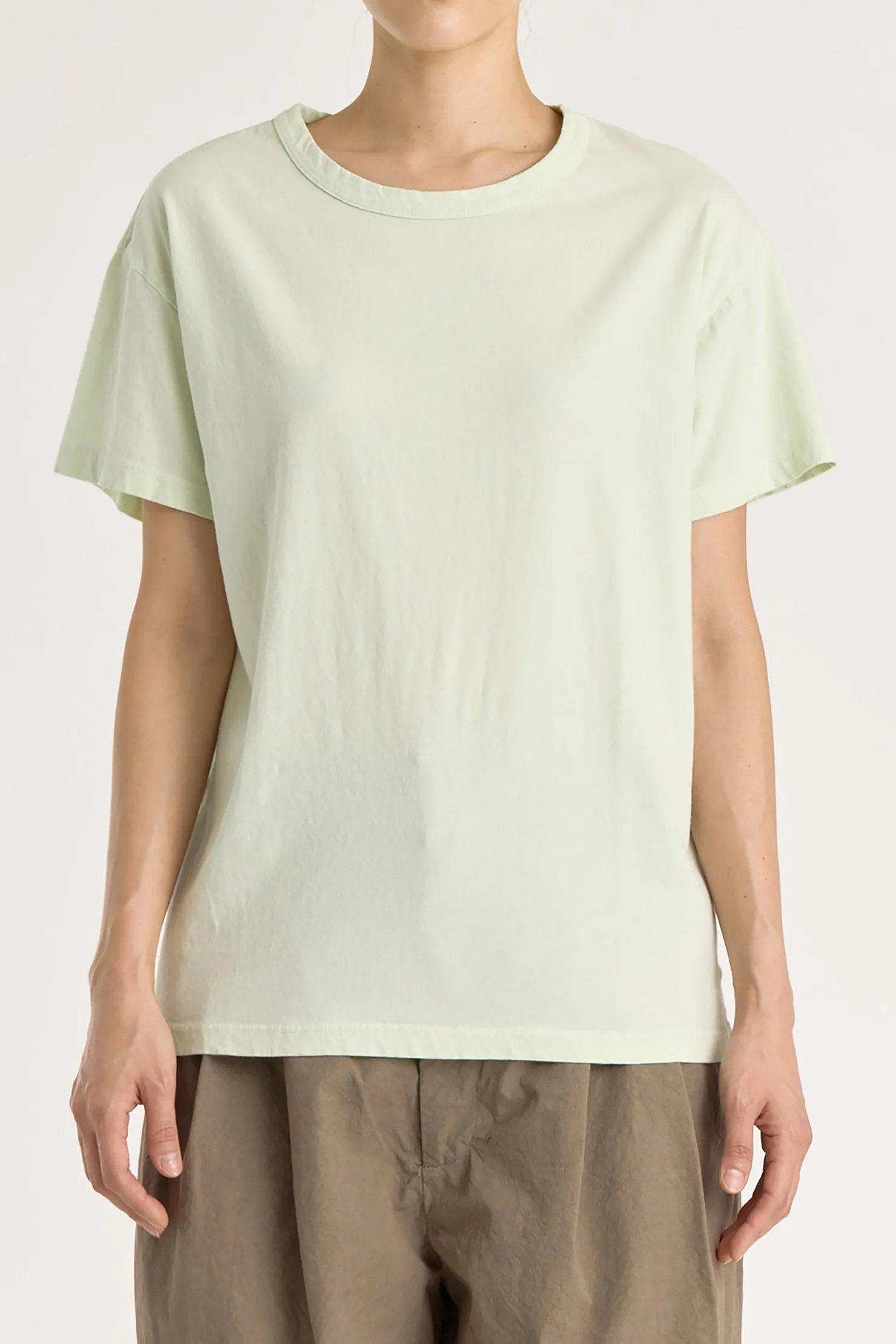 REGULAR SHORT SLEEVE TEE / MINT / OR-RST25 (Small Repair) sold by Black Crane