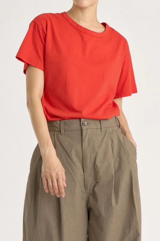REGULAR SHORT SLEEVE TEE / RED / OR-RST25 (Small Repair) made by Black Crane