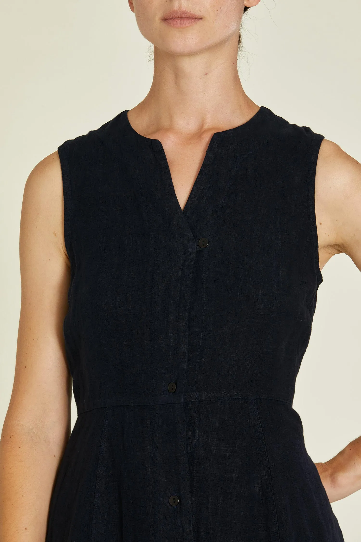 LINEN LEAF DRESS / BLACK / L-LFD26 sold by Black Crane product image thumbnail 3