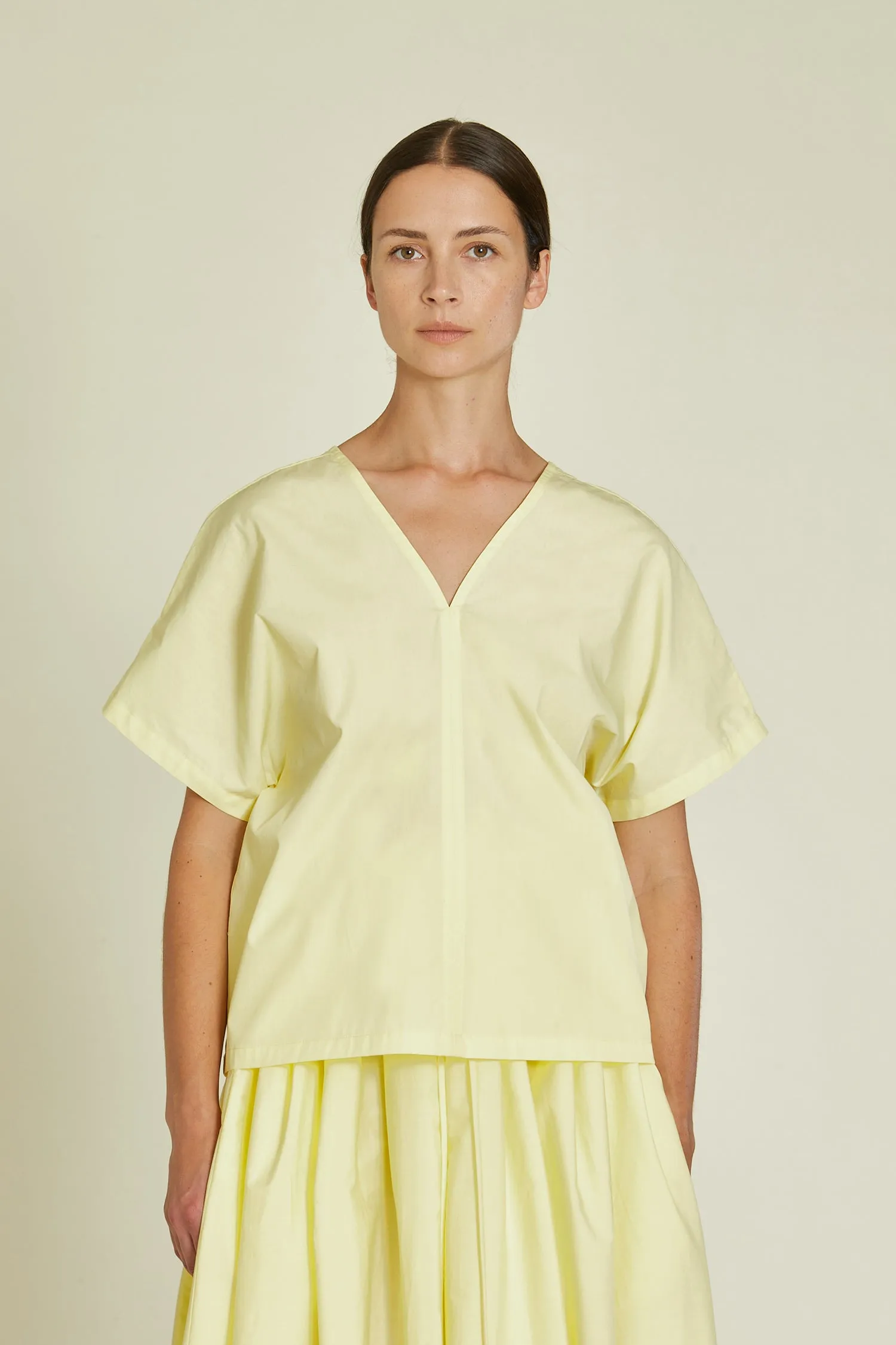 V-NECK TOP / LEMON / OCP-VT15 sold by Black Crane