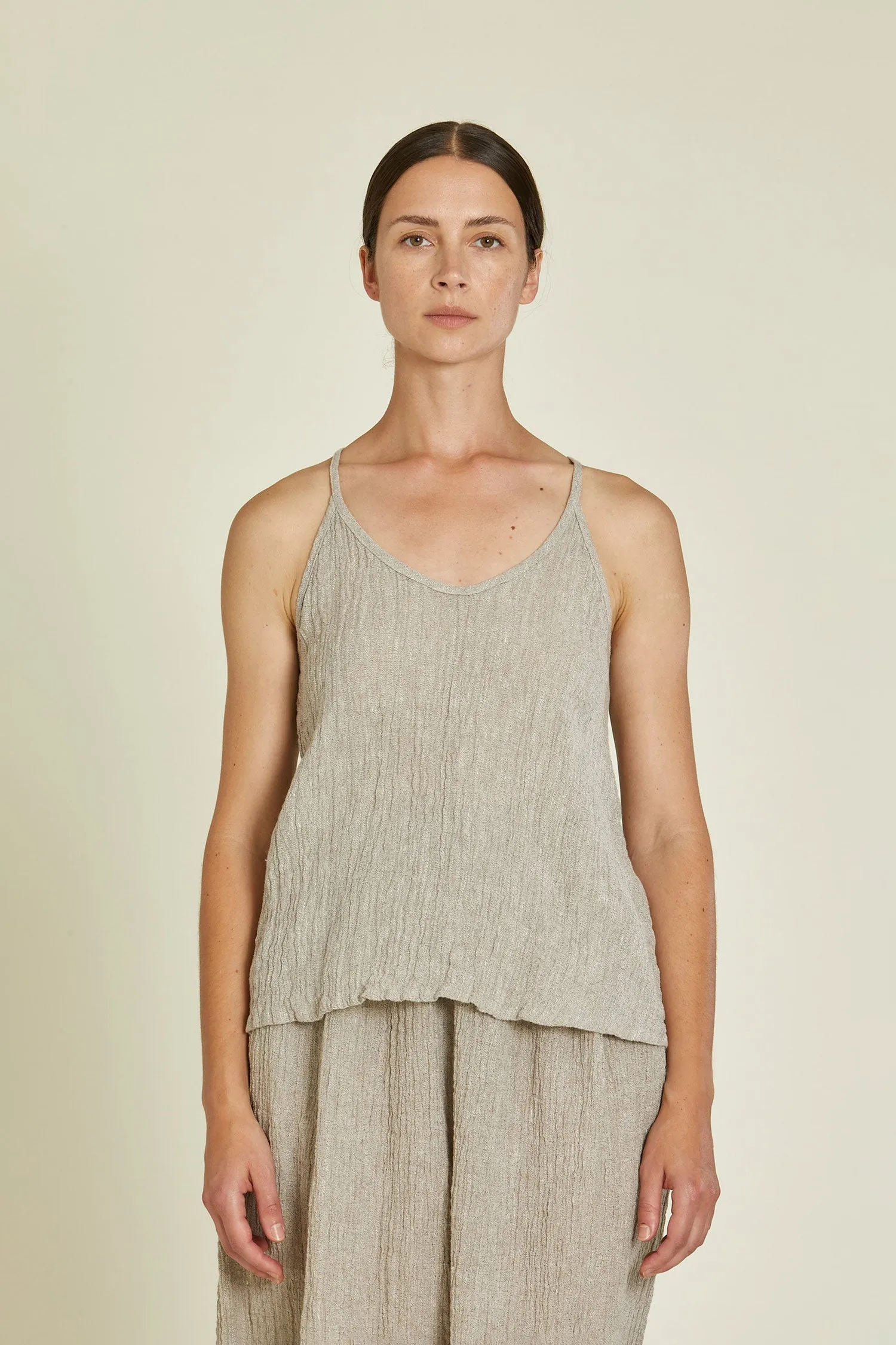 TEXTURED CAMISOLE / ASH / LP-TCM25 sold by Black Crane