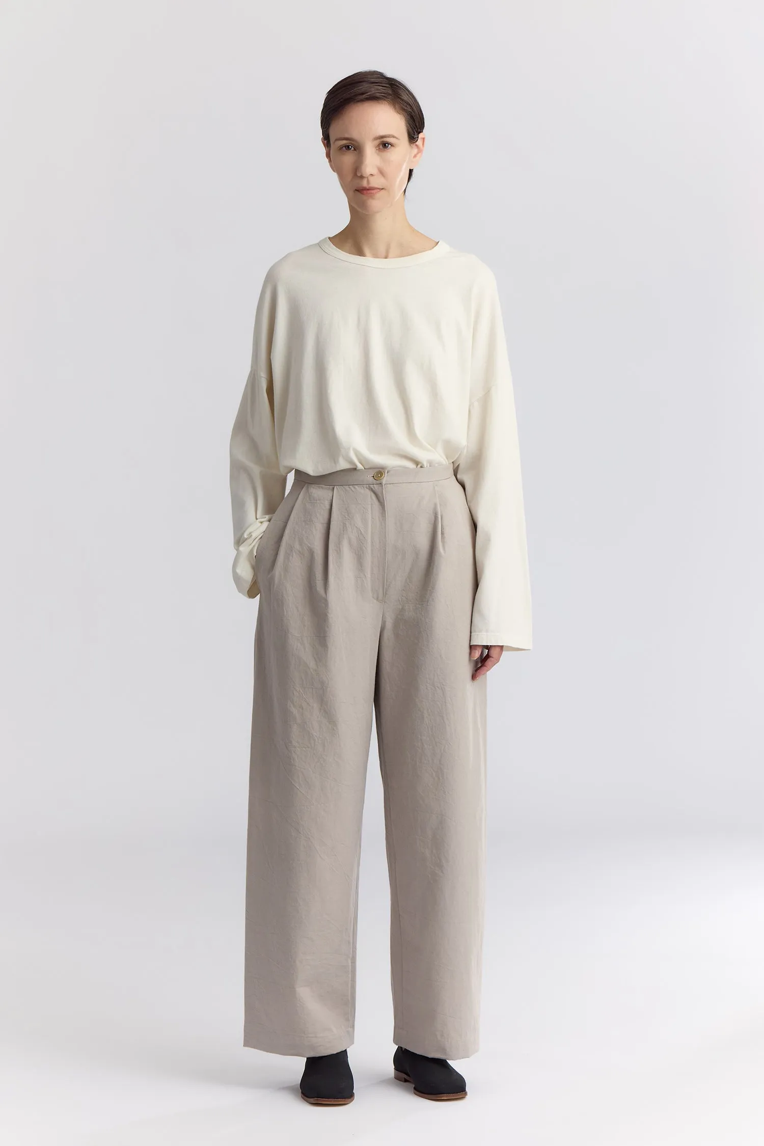 STRAIGHT TROUSERS / CEMENT / CK-WSP20 sold by Black Crane product image thumbnail 3