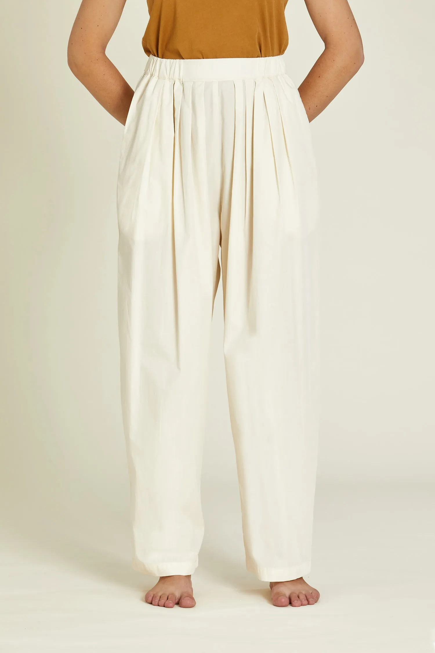 STRAIGHT DRAPED PANTS / CREAM / OCP-SD05 sold by Black Crane product image thumbnail 5