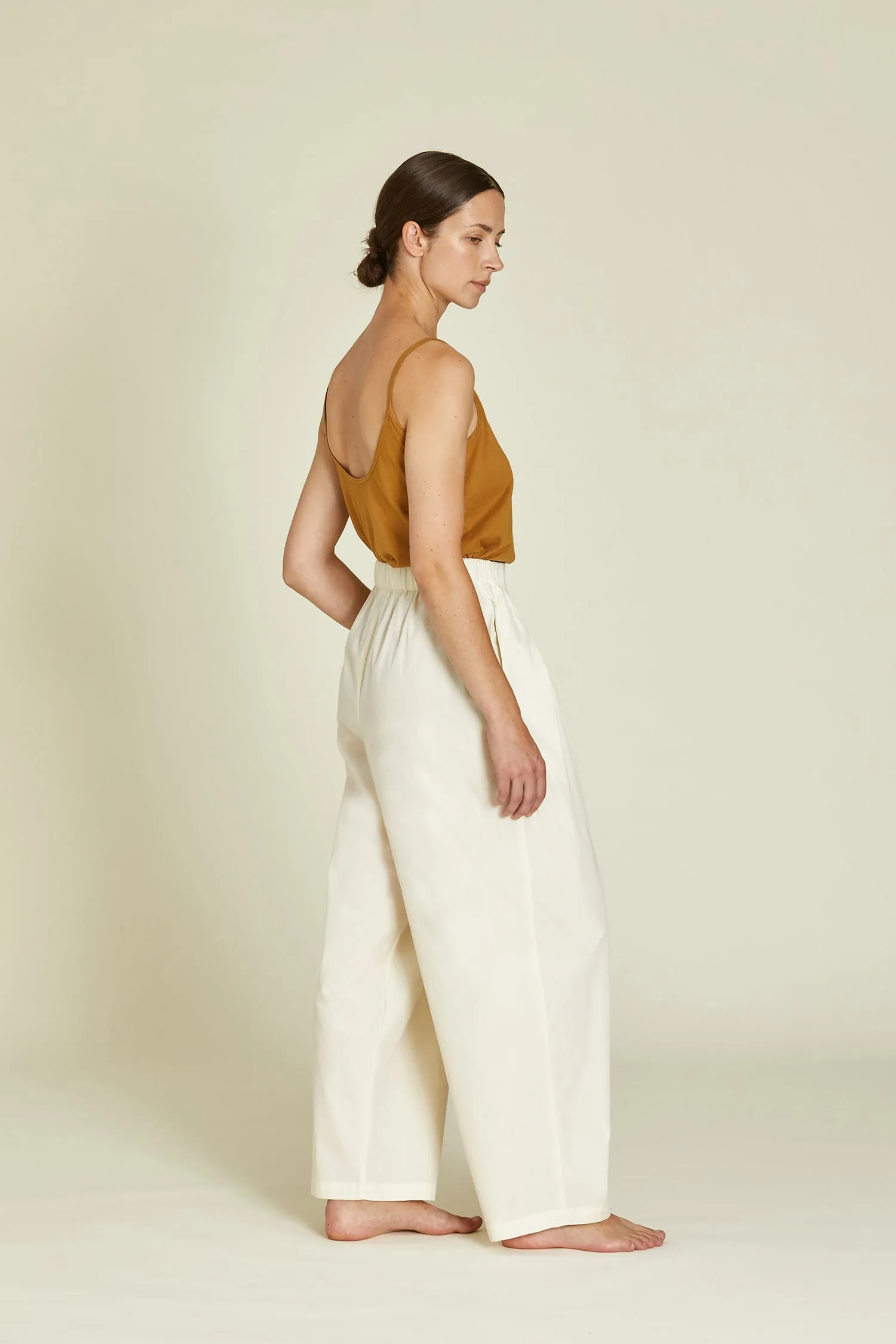 STRAIGHT DRAPED PANTS / CREAM / OCP-SD05 sold by Black Crane product image thumbnail 4
