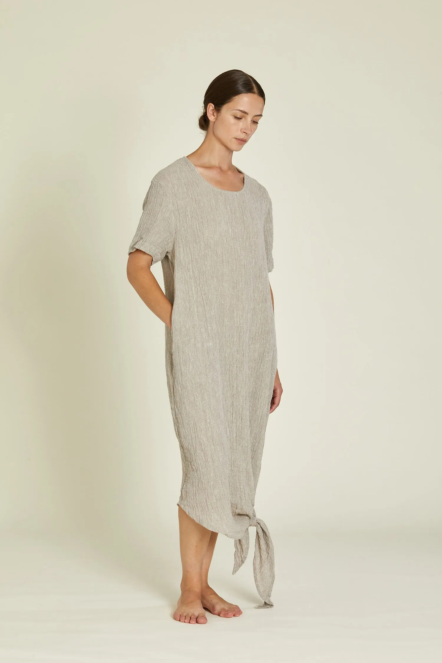 SIDE TIE DRESS / ASH / LP-STD24 sold by Black Crane product image thumbnail 3