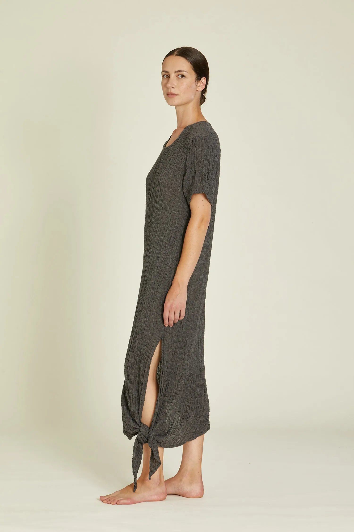SIDE TIE DRESS / GREY NAVY / LP-STD24 sold by Black Crane product image thumbnail 2