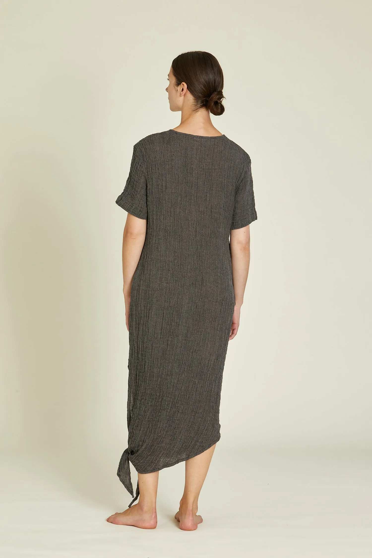 SIDE TIE DRESS / GREY NAVY / LP-STD24 sold by Black Crane product image thumbnail 4
