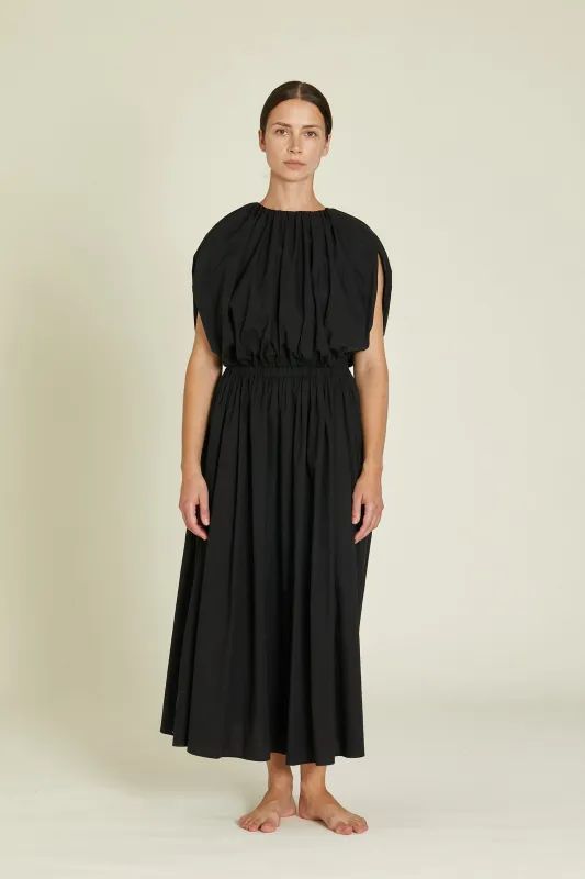 SHELL DRESS / BLACK / OCP-SHD10 (CONTRASTED STITCHES) made by Black Crane
