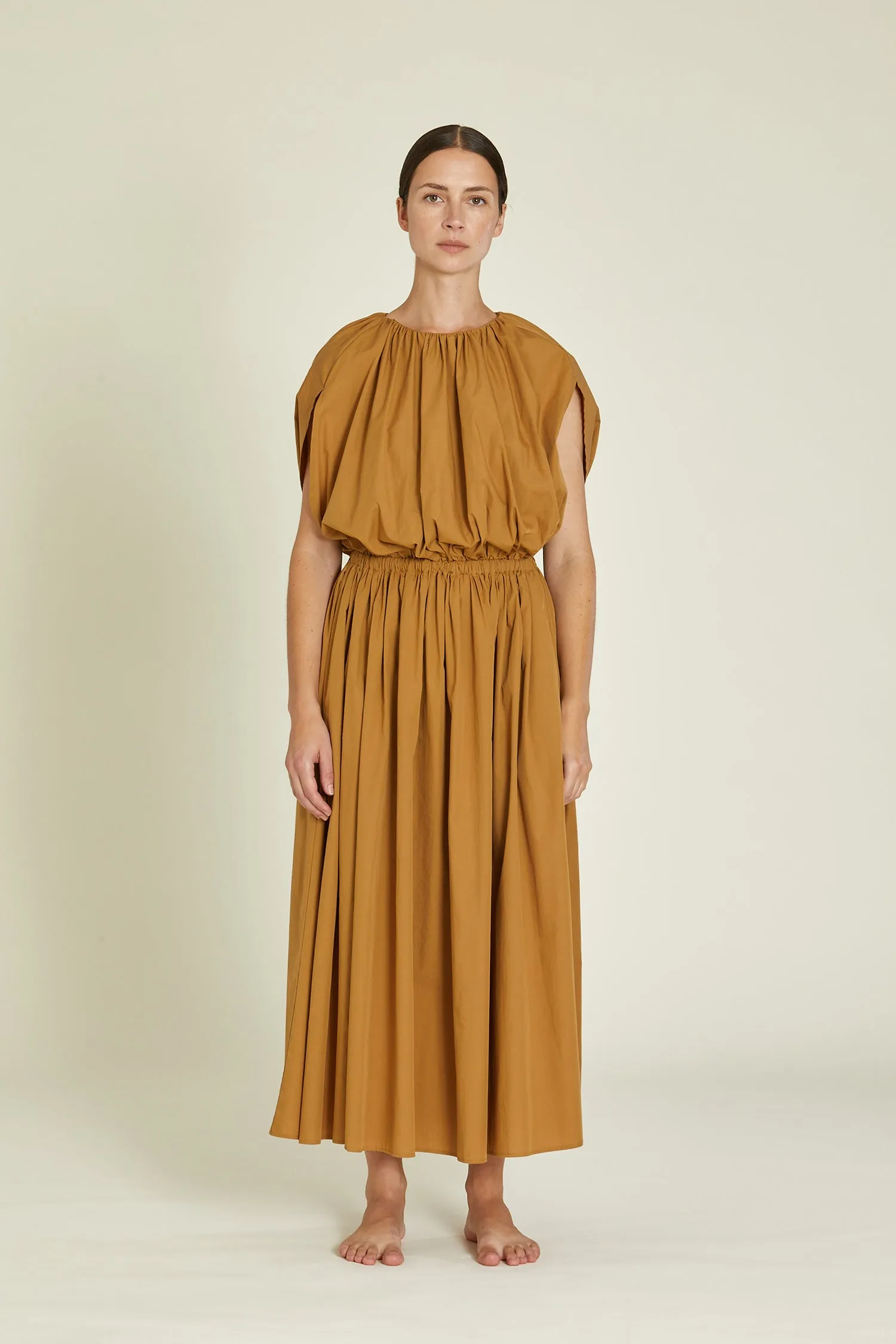 SHELL DRESS / CAMEL / OCP-SHD10 sold by Black Crane