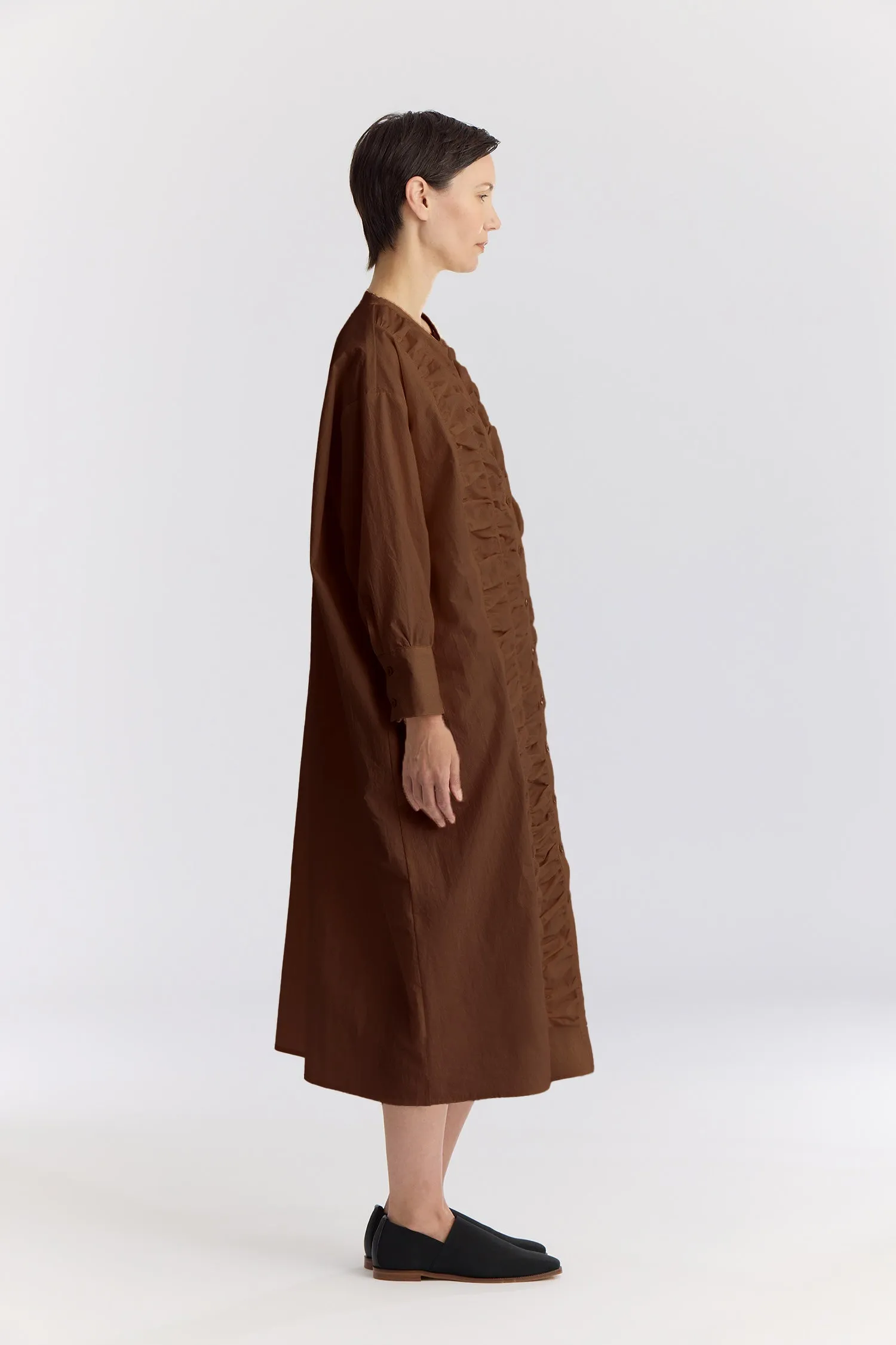 RUFFLED DRESS / CACAO / CK-FRD06 sold by Black Crane product image thumbnail 2