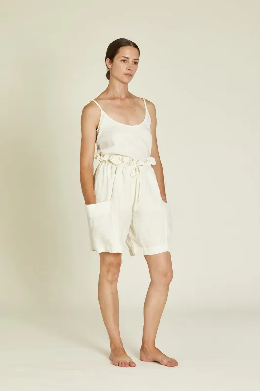 PARACHUTE SHORTS / CREAM / L-PS18 made by Black Crane