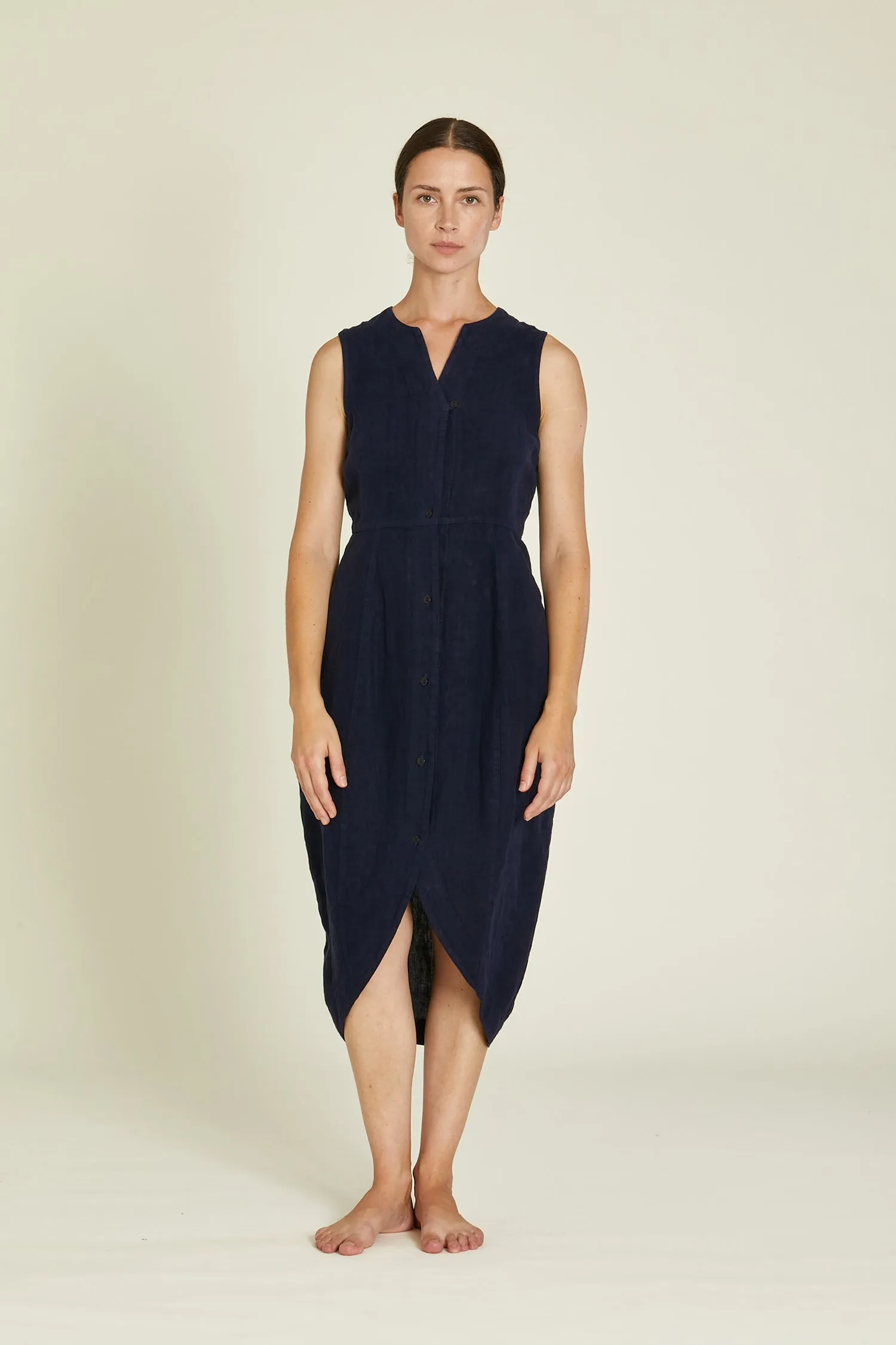 LEAF DRESS / INDIGO / L-LFD26 sold by Black Crane product image thumbnail 2