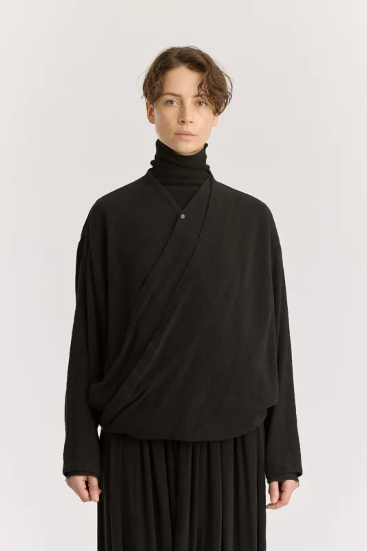 DRAPY SHIRTS / BLACK / RC-DPS01 (SMALL REPAIR) made by Black Crane