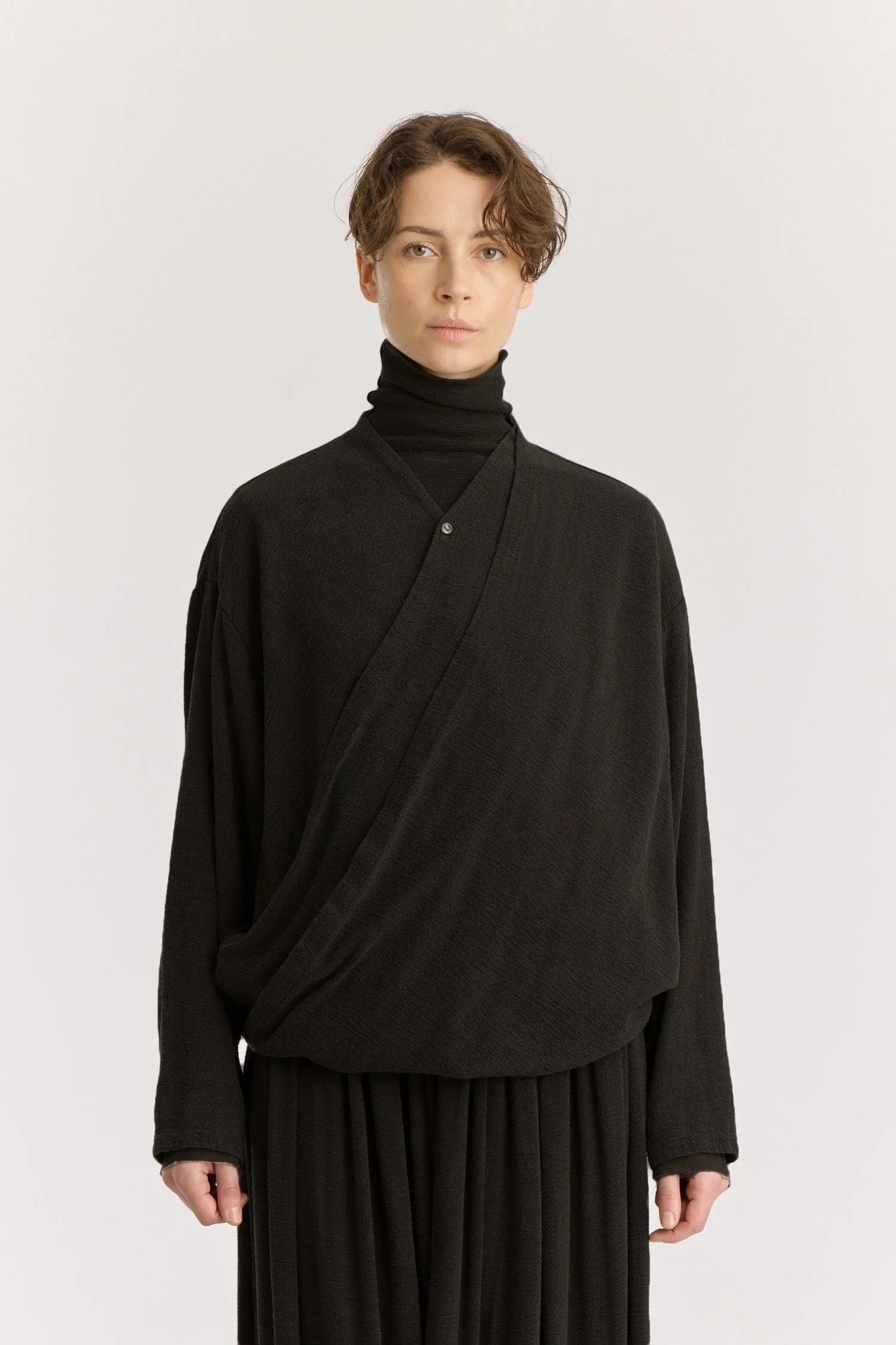 DRAPY SHIRTS / BLACK / RC-DPS01 (SMALL REPAIR) sold by Black Crane