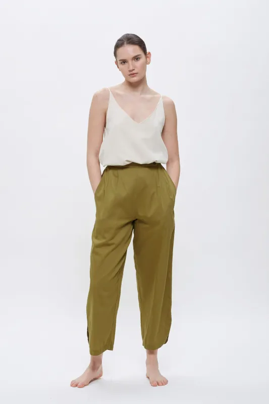 EASY PANTS / OLIVE / CS-EP26 made by Black Crane
