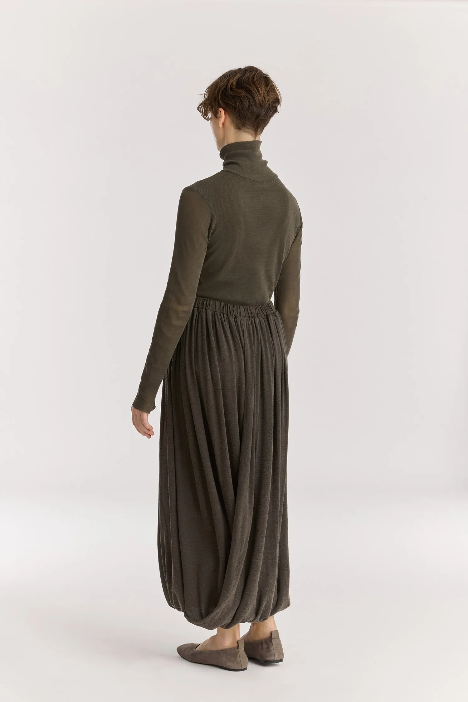 DOUBLE-LAYERED DRAPY SKIRT / SLATE / RC-GS02 sold by Black Crane product image thumbnail 3