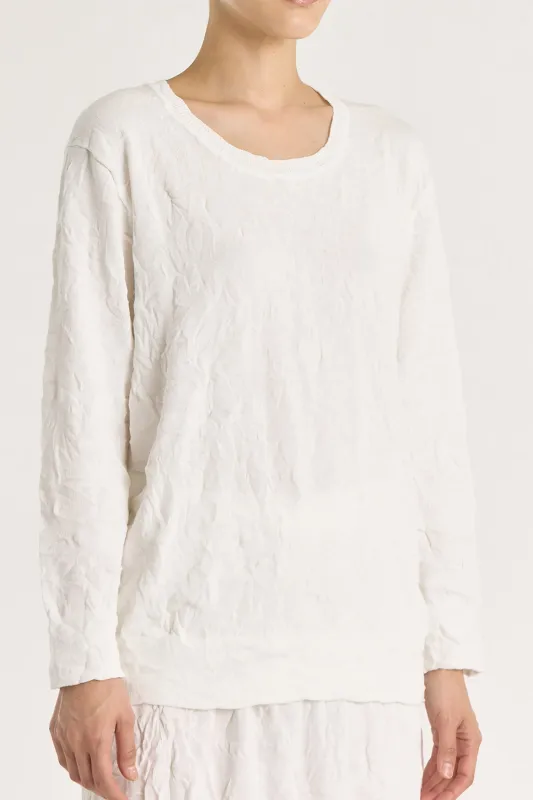 CRINKLED SUMMER KNIT TOP / WHITE / CP-LCK09 made by Black Crane